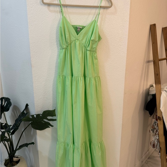 a new day Lime Green Tiered Spaghetti-Strap Maxi Dress - Picture 3 of 10